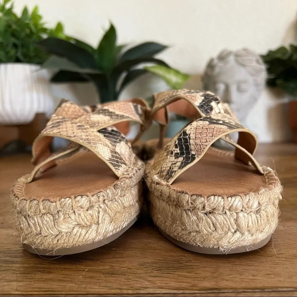 Madewell Malia Snakeskin Espadrille Sandals Size 6